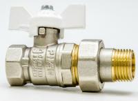 Кран шаровый 3/4" с американкой (бабочка) LD Pride (white) (00039776)   