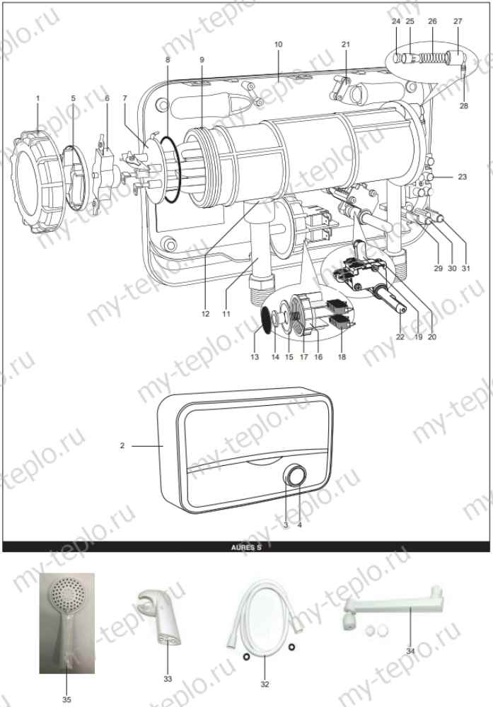 Запчасти Ariston AURES S 5,5 купить в Новосибирске