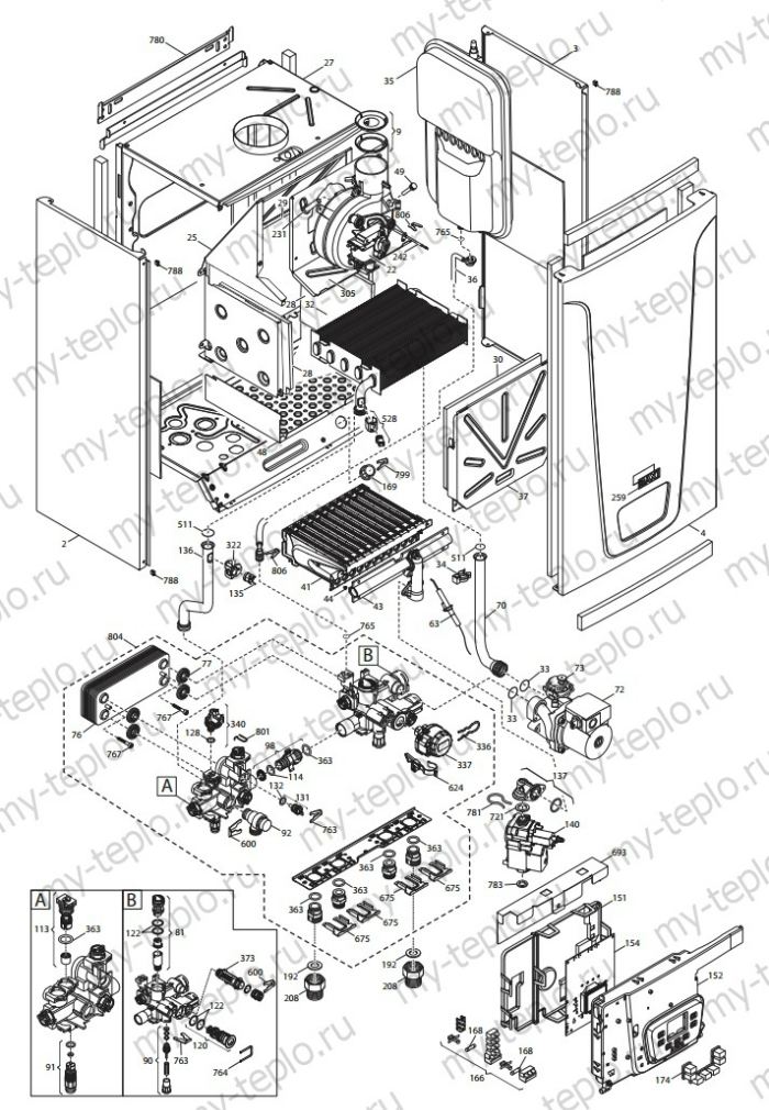 Запчасти Baxi ECO5 Compact 24F Запчасти Baxi ECO5 Compact 24F купить в Новосибирске