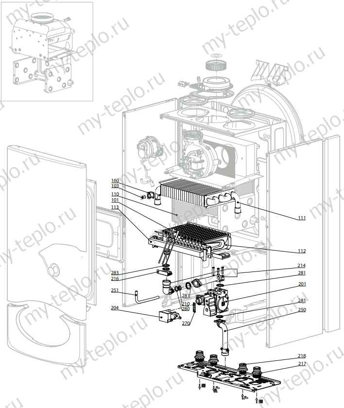 Запчасти для Ariston CLAS EVO 24 CF: схема Запчасти Ariston CLAS EVO 24 CF купить в Новосибирске