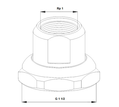 Соединение резьбовое трубчатое Grundfos G 11/2 х Rp 1 Ms (комплект 2 шт) (00525192)